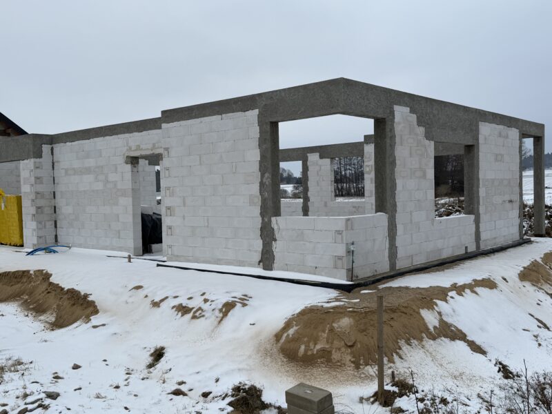 Działka budowlana wraz z powstającym domem jednorodzinnym w okolicy Świdwina